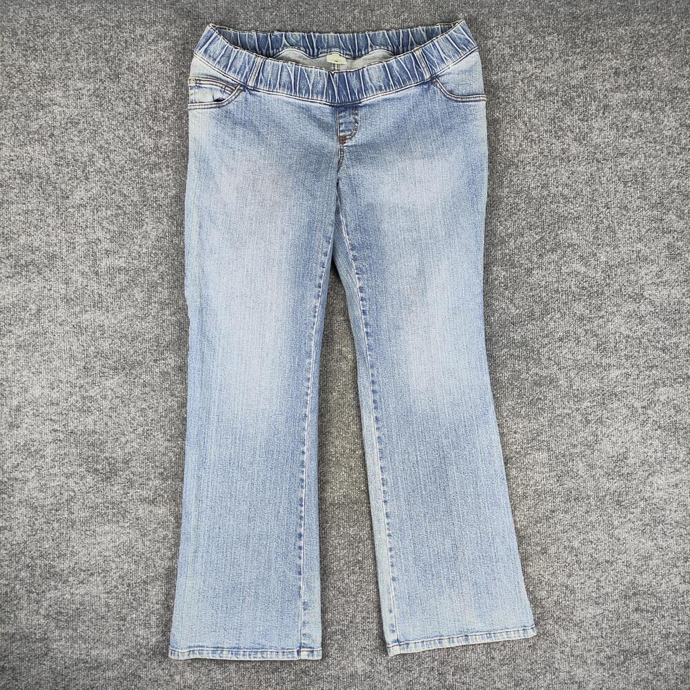 Motherhood Maternity Jeans Womens L Light Wash Blue Mid Rise Straight Denim